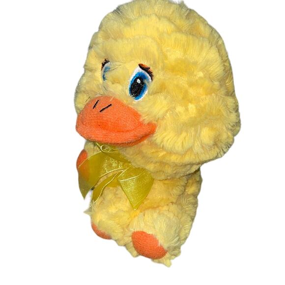 Walmart Plush Duck Ribbon Bow Nursery Shower Stitched Eyes Stuffed Animal 8" - Picture 4 of 9